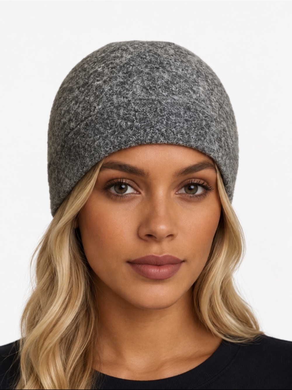 Barefoot Dreams CozyChic Confetti Beanie Hat Smokey Green Fog Gray Soft Knit
